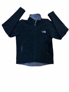 The North Face TNF Apex Bionic Softshell Jacket Black Womens Medium Full Zip EUC